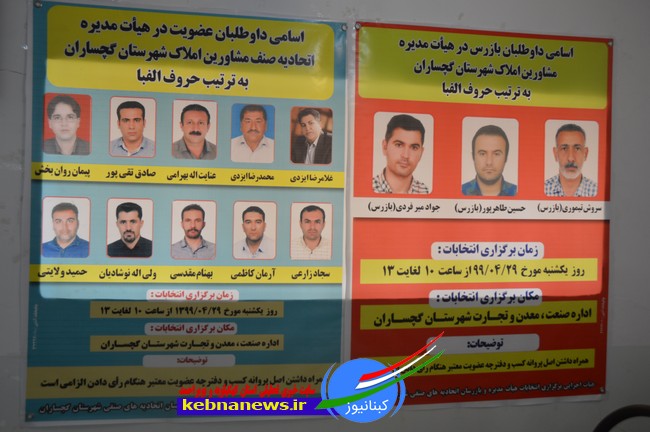 برگزاری انتخابات هیات مدیره و بازرس اتحادیه صنف « مشاورین املاک » شهرستان گچساران