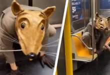 ماسک عجیب یک مسافر در مترو