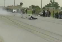 (فیلم) لحظه‌ عجیب برخورد دو موتور در بوشهر