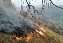 آتش در «کوه مزیز» منطقه دیل و گناوه لری شهرستان گچساران