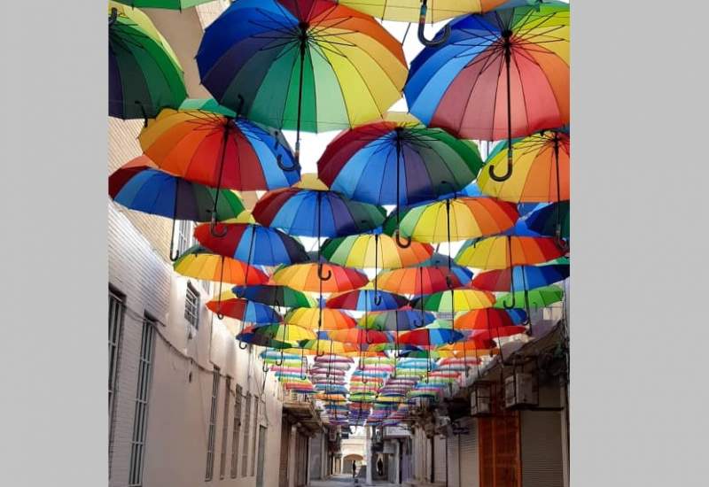 کوچه چتری در گچساران؛ اجرای پروژه زیباسازی مناظر شهری