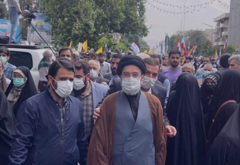تصاویر و فیلم «مجتبی خامنه‌ای» فرزند رهبر انقلاب در مراسم راهپیمایی روز جهانی قدس