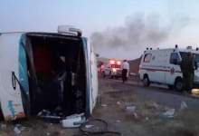 واژگونی دستگاه اتوبوس حامل زائران اربعین در مسیر مهران / 15 مسافر مصدوم شدند