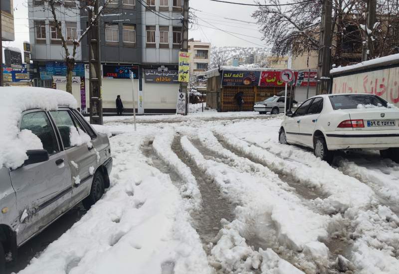 خیابان‌های یاسوج پس از بارش برف ( + تصاویر )  