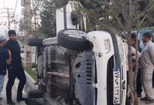 پژو پارس در خیابان جمهوری یاسوج واژگون شد