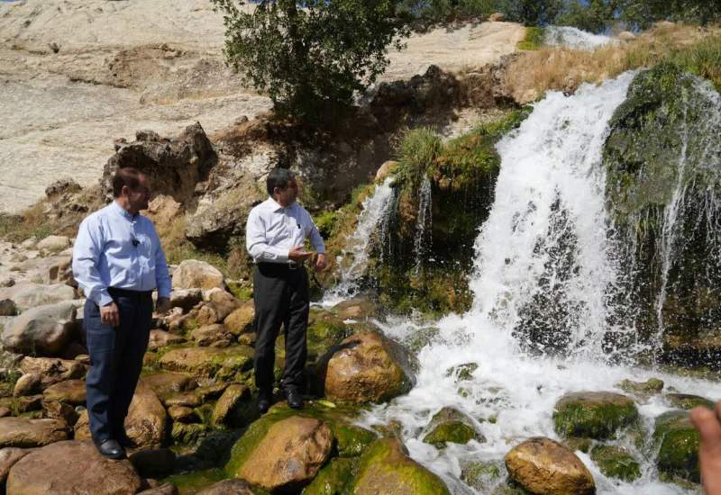 بازدید وزیر میراث‌فرهنگی از آبشار «آبریز» در کهگیلویه (+ تصاویر )  