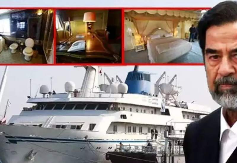 (فیلم) کشتی لاکچری صدام در آب‌های اروند / از دستشویی طلا تا پرده‌های ابریشمی
