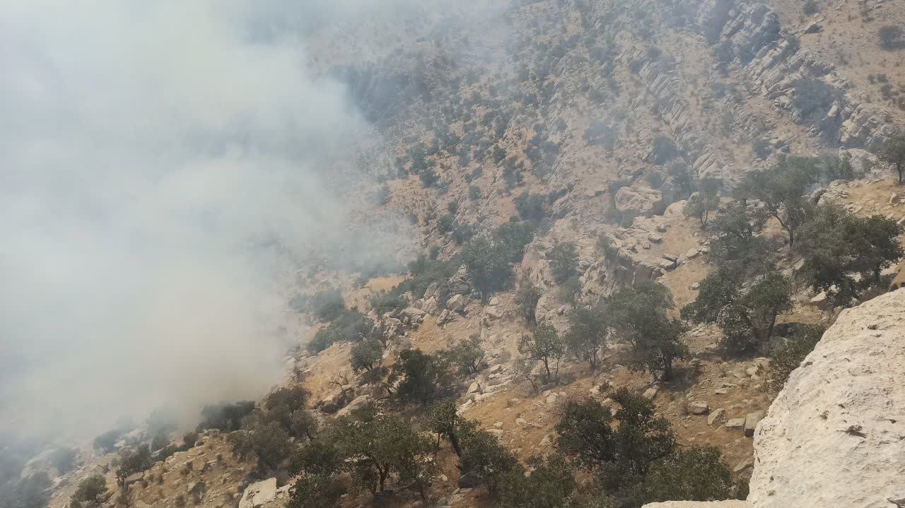 کوه‌های مناطق آزاد شهرستان گچساران در آتش سوخت (+  تصاویر )