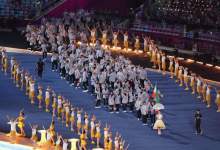 (فیلم و تصاویر) لحظه رژه کاروان ایران در افتتاحیه بازی‌های آسیایی هانگژو