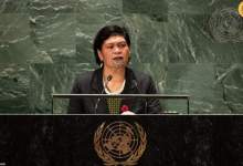 (فیلم) آواز خواندن خانم وزیر در سازمان ملل  