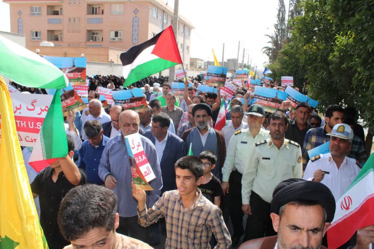 راهپیمایی محکومیت جنایت های رژیم صهیونسیتی در دهدشت برگزار شد