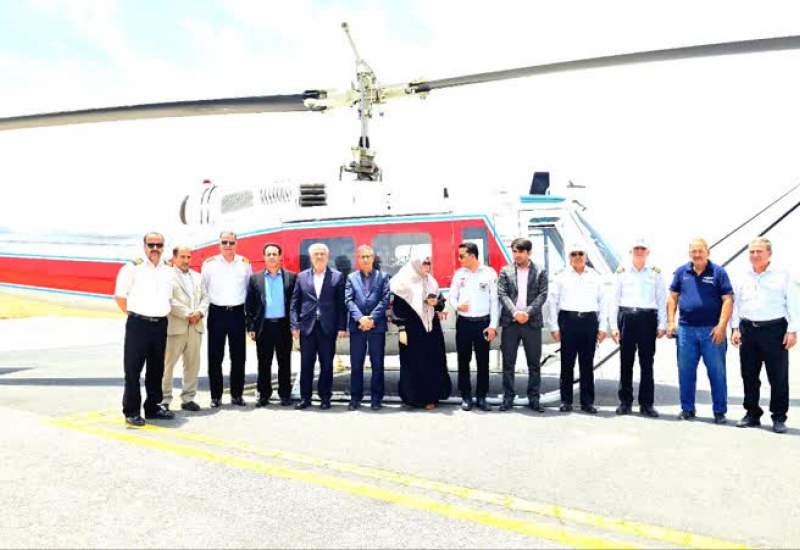 فیلم| بالگرد اورژانس گچساران بعد از 5 سال به آشیانه برگشت / تقدیر مسئولان از تاجگردون